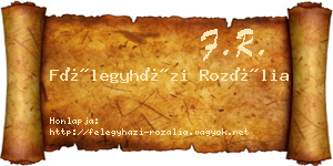 Félegyházi Rozália névjegykártya