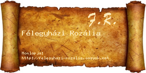 Félegyházi Rozália névjegykártya